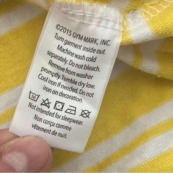 Gymboree Vibrant Yellow and White Striped Short Sleeve Tee with Pocket Boys Sz 6 - Picture 6 of 7